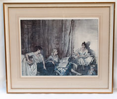The Trio by Sir Willaim Russell Flint - print signed and with blindstamp