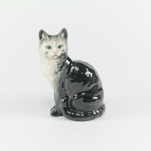 Grey Smokey blue gloss beswick cermaic cat figurine