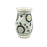 Charlotte Rhead Black and Gold Tube Linned Tudor Rose Pattern 5393 Snow Glaze Vase for Crown Ducal
