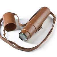 Objective lens and leather case for Broadhurst Clarkson Scout Regiment Snipers Spotting Telescope. Houghton Butcher.