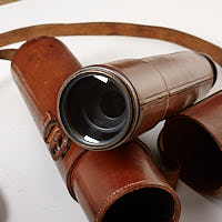 Objective lens and leather case for HBMCo Scout Regiment Snipers Spotting Telescope. Houghton Butcher.