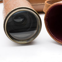 Objective lens and leather case with burgandy liner for HCR and Son Scout Regiment Snipers Spotting Telescope