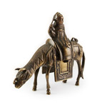 Qing dynasty Chinese incense burner in the form of poet Du Fu riding his mule