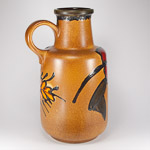 rear of Scheurich Keramik Fat Lava Large floor Vase showing ear handle on form 480