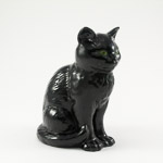 black cat 1087 with green hand painted eyes and satin black finish