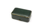 Outer green leather jewellers presentation case by Xaver Ganze of 231 High street, Swansea
