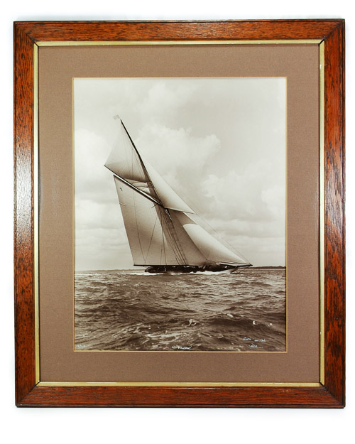 Yacht White Heather II big class cowes 1924. Original silver gelatin print hand prepared by Beken and Son, Cowes.
