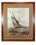 Yacht White Heather II, big class racing at cowes 1924. Original silver gelatin print hand prepared by Beken and Son, Cowes