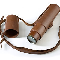 HCR and Son Ltd Scout regiment Telescope, leather cladding body in leather case