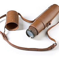 HCR and Son Ltd L42A1 period issue Scout regiment Telescope, thermoset cladding body in leather case with bloomed lens