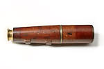 Sniper ww1 telescope body retracted showing British and Commonwealth Nations military broad arrow stamped into leather cladding