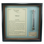 Presentation Case containing Carburettor Needle from Supermarine Spitfire model MK1A