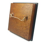 Rear of wooden presentation case containing Carburettor Mixture Needle