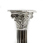 Solid Silver Corinthiam order elaborate capital decorated with acanthus leaves and scrolls