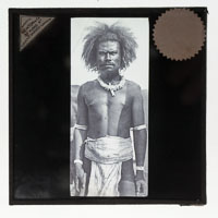 Melanesian Magic Lantern slide tribesman